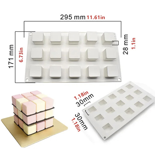 molde de silicona cubos x15