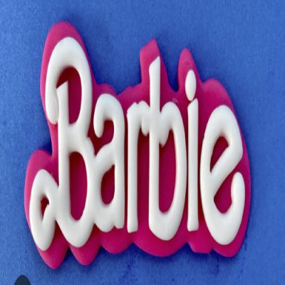 cortador y sello logo de barbie